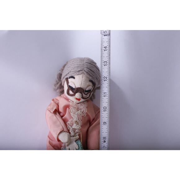 Mrs Social Security, Rag Doll, 13", Old Lady, Stuart Inc, Hand Made, Decorative, - Picture 2 of 3